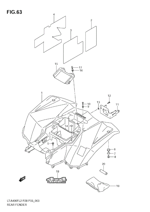 REAR FENDER (LT-A400F E33)