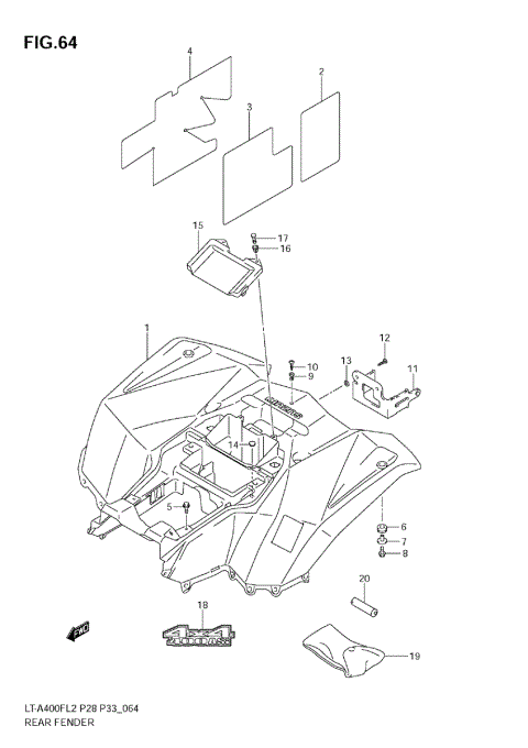 REAR FENDER (LT-A400FZ E28)