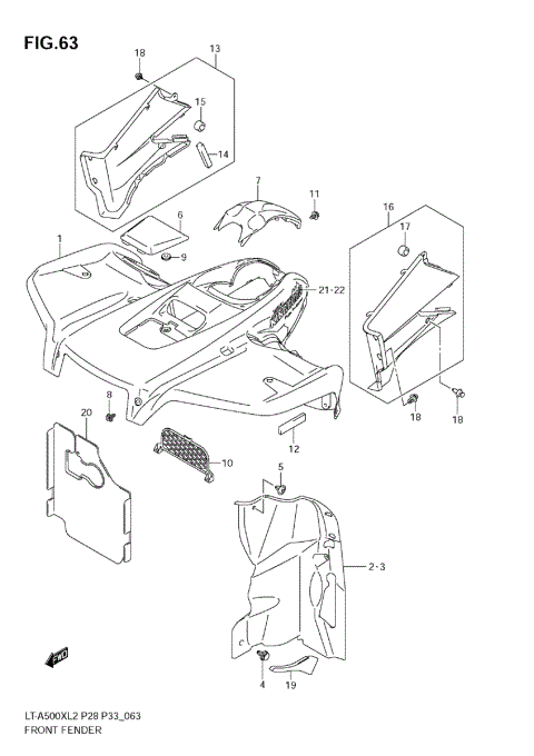 FRONT FENDER (LT-A500X E33)