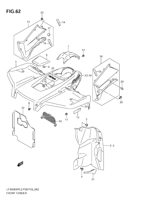 FRONT FENDER (LT-A500XPL2 E28)