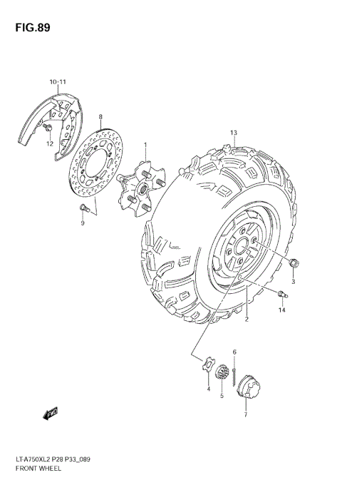 FRONT WHEEL (LT-A750X L2 E28)