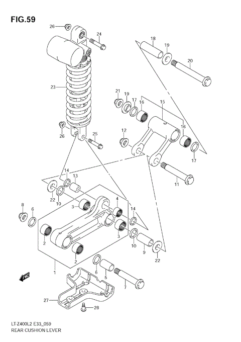 REAR CUSHION LEVER (LT-Z400L2)