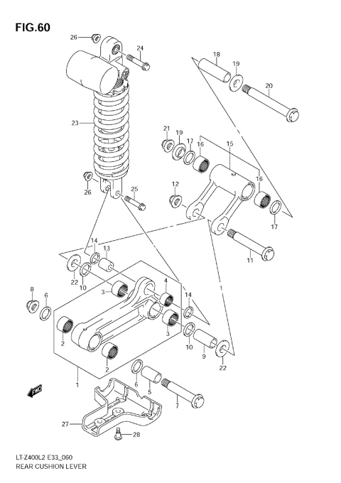 REAR CUSHION LEVER (LT-Z400ZL2)