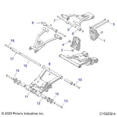 SUSPENSION, REAR CONTROL ARM, MOUNTING - A23SDA57A5/E57A4 (C102232-4)