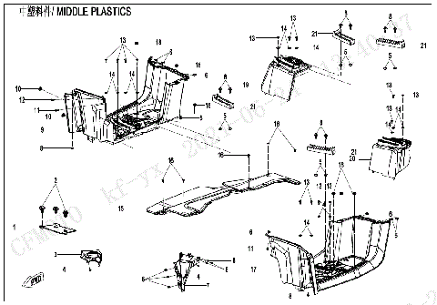MIDDLE PLASTICS(WITHOUT GEARSHIFT LOCK)
