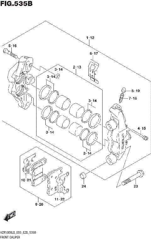 FRONT CALIPER (VZR1800BZL8 E03)