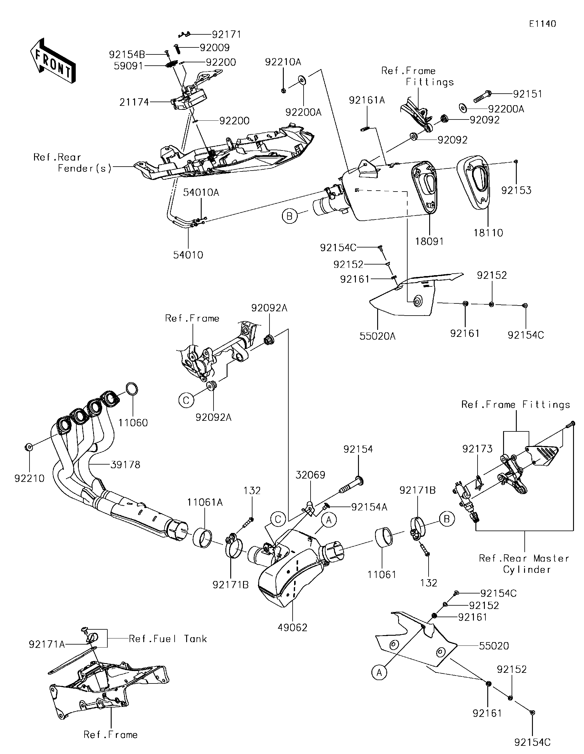 メル68193ページ 2009 Kawasaki Motorcycles Parts-Finder Diagrams | Team