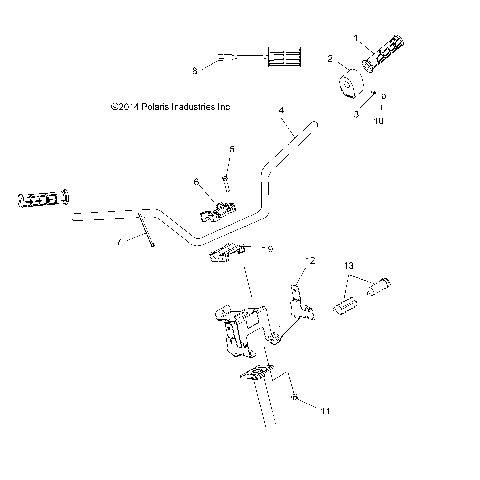 STEERING, HANDLEBAR and CONTROLS - A15SJE57HI (49ATVHANDLEBAR15570SP)