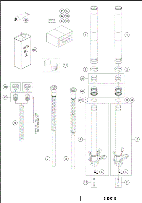 FRONT FORK DISASSEMBLED