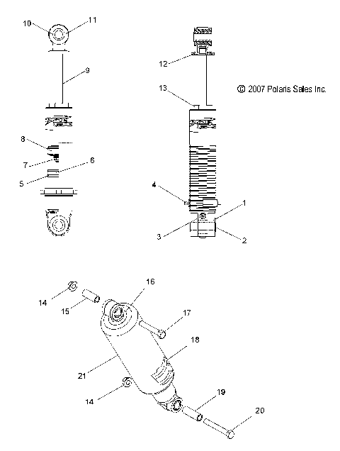 SUSPENSION, SHOCK, FRONT TRACK - S08PB6/PB7/PP6/PP7 ALL OPTIONS (7043244)