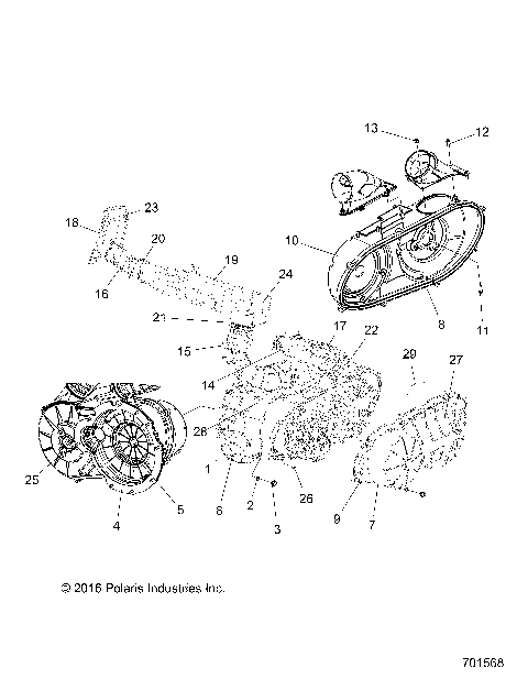 BODY, CLUTCH COVER and DUCTING - R18RVAD1B1 (701568)