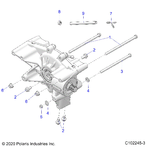 DRIVE TRAIN, REAR GEARCASE MOUNTING - A23S6E57F1/FK (C102245-3)