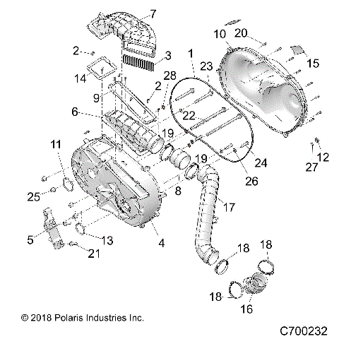 DRIVE TRAIN, CLUTCH COVER AND DUCTING - R21RRF99AK (C700232)