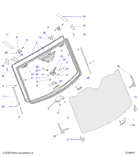 BODY, WINDSHIELD, TIP-OUT AND FOAM -  (R23RSY99/RS199/A9/AJ/AK/AX/B9/BJ/BK/BX) (C730817)