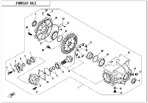 REAR AXLE (NO DIFFERENTIAL)
