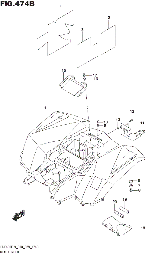 REAR FENDER (LT-F400FL9 P28)