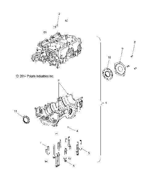 ENGINE, CRANKCASE - S17MBX6JSA/JEA (49SNOWCRANKCASE15600R)