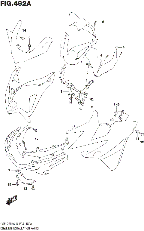 COWLING INSTALLATION PARTS (GSF1250SAL6 E03)