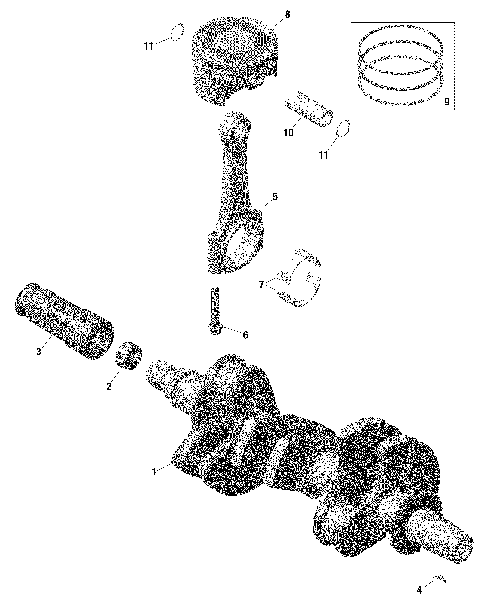 01- Rotax - Crankshaft And Pistons / Built from Nov 6 2020