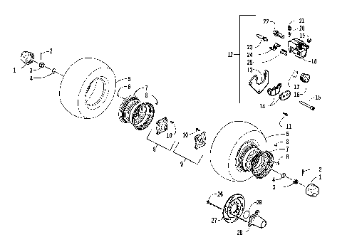 REAR WHEEL AND BRAKE ASSEMBLIES [94395]