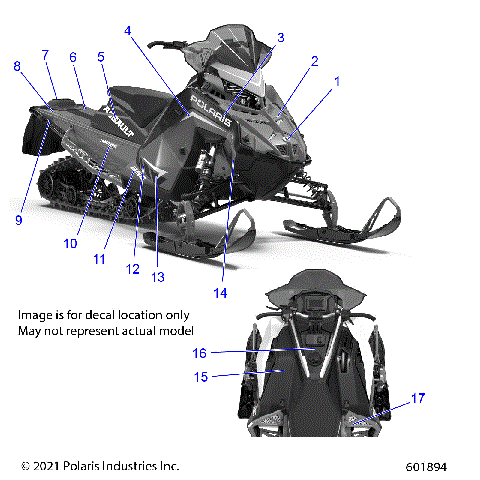 BODY, DECAL, BLACK SIDE PANEL W/STEALTH GRAY, BLUE ACCENT - S22TLC6RS/6RE (601894)