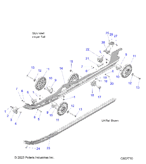 SUSPENSION, RAIL BEAMS, LH/RH - S25AJT6REL (C602710)