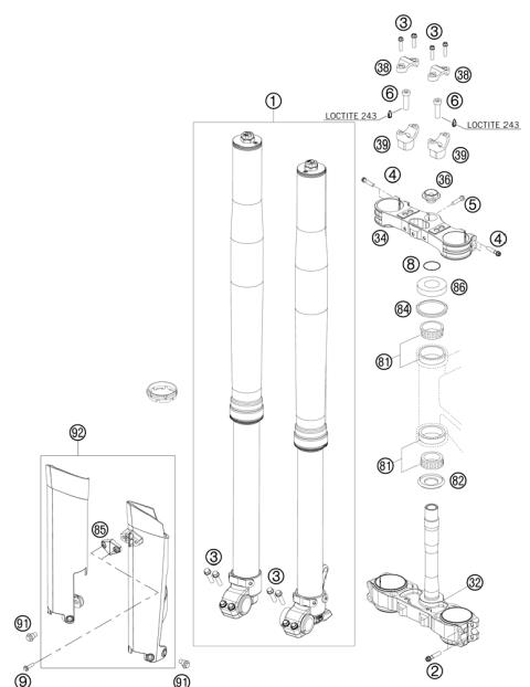 FRONT FORK, TRIPLE CLAMP           