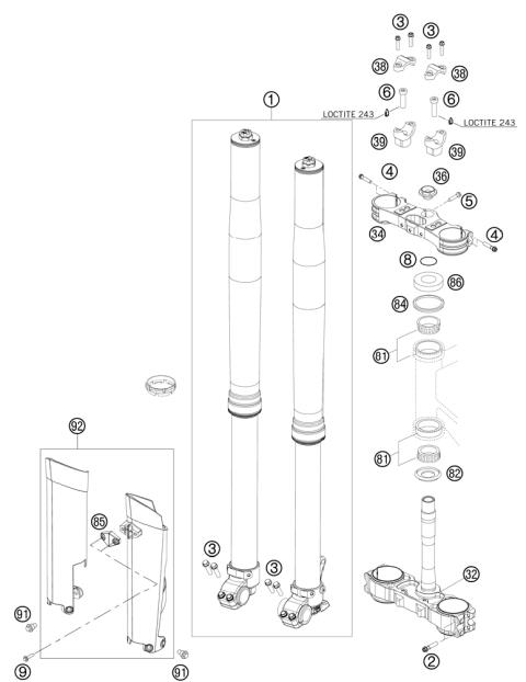 FRONT FORK, TRIPLE CLAMP           