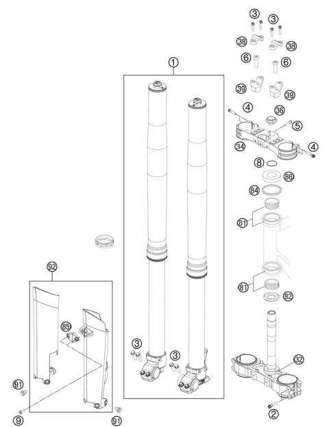 FRONT FORK, TRIPLE CLAMP           