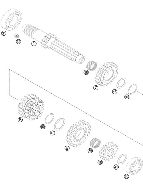 TRANSMISSION I - MAIN SHAFT        