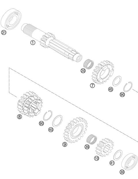 TRANSMISSION I - MAIN SHAFT        