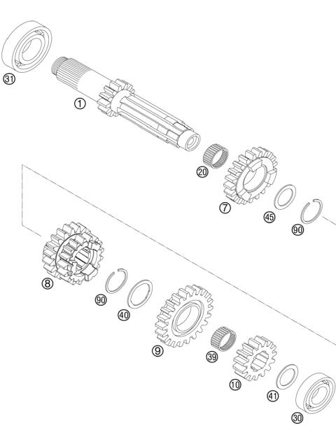 TRANSMISSION I - MAIN SHAFT        