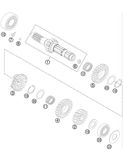 TRANSMISSION I - MAIN SHAFT        