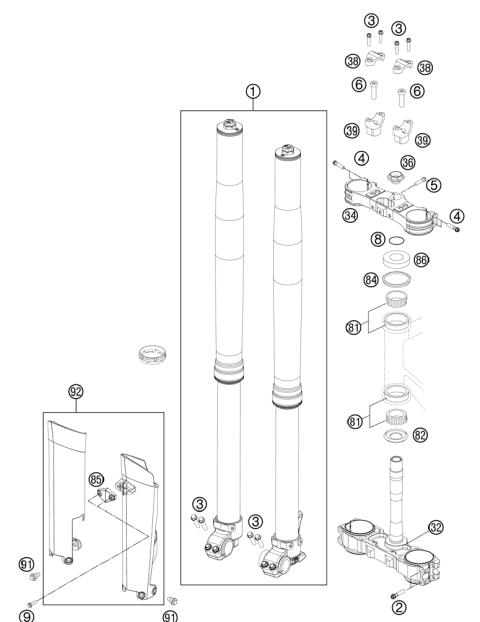 FRONT FORK, TRIPLE CLAMP           