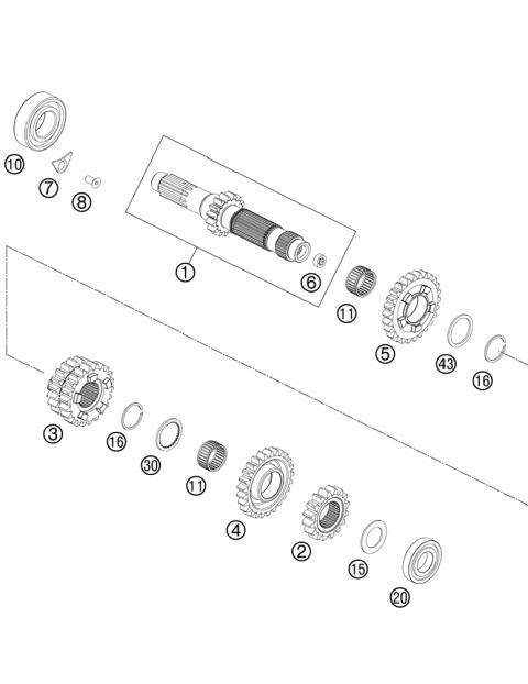 TRANSMISSION I - MAIN SHAFT        