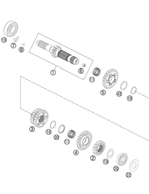 TRANSMISSION I - MAIN SHAFT        