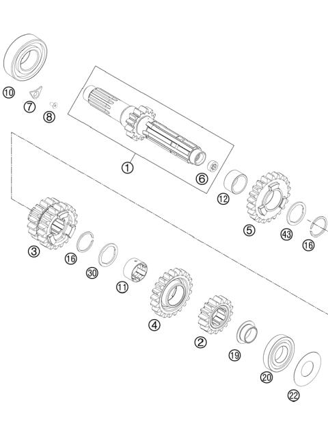 TRANSMISSION I - MAIN SHAFT        