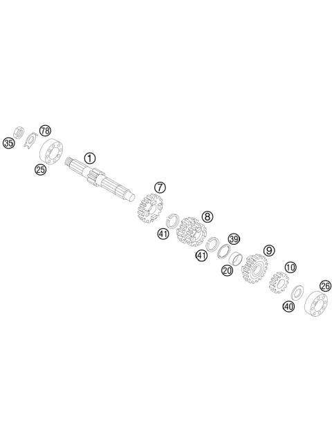 TRANSMISSION I - MAIN SHAFT        