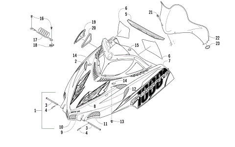 HOOD AND WINDSHIELD ASSEMBLY