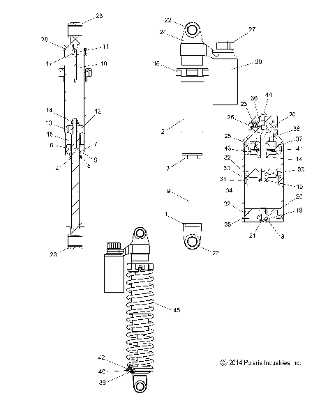 SUSPENSION, SHOCK, REAR TRACK (7043959) - S15DP8 ALL OPTIONS (49SNOWSHOCKREAR7043959)