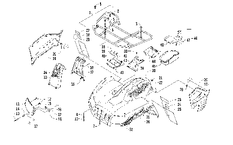 FRONT RACK, BODY PANEL, AND HEADLIGHT ASSEMBLIES [97681]