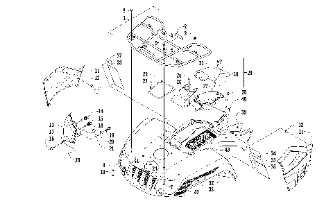 FRONT RACK, BODY PANEL, AND HEADLIGHT ASSEMBLIES [94952]