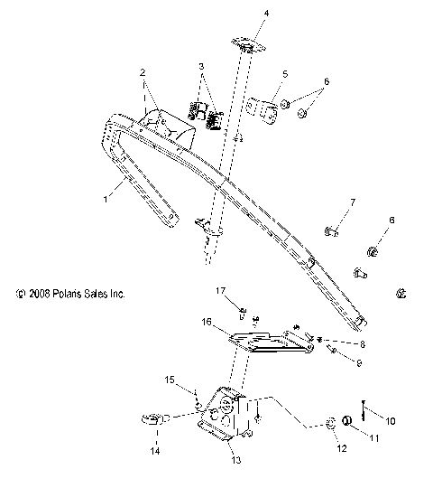 STEERING, STEERING POST ASM. and STEERING HOOP - S12PU7ESL/EEL (49SNOWSTEERINGPOST09WIDE)