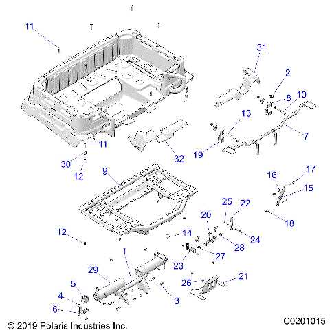 BODY, REAR BOX FRAME AND PIVOT - A20SWE57F1/S57C1/C2/E1/E2 (C0201015)
