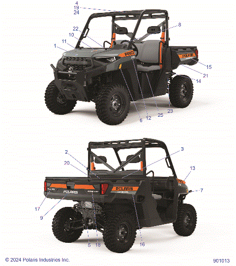 BODY, DECALS - D25E3CC2B4/UC2B4 (901013)