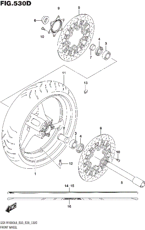 FRONT WHEEL (GSX-R1000AL6 E28)