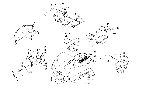 FRONT RACK, BODY PANEL, AND HEADLIGHT ASSEMBLIES [100482]