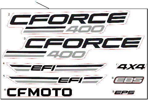 DECAL KIT (NA, CM INJECTED PEARL WHITE, ROCKET RED)