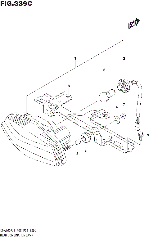 REAR COMBINATION LAMP (LT-A400FL8 P33)