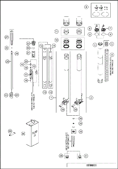 FRONT FORK DISASSEMBLED